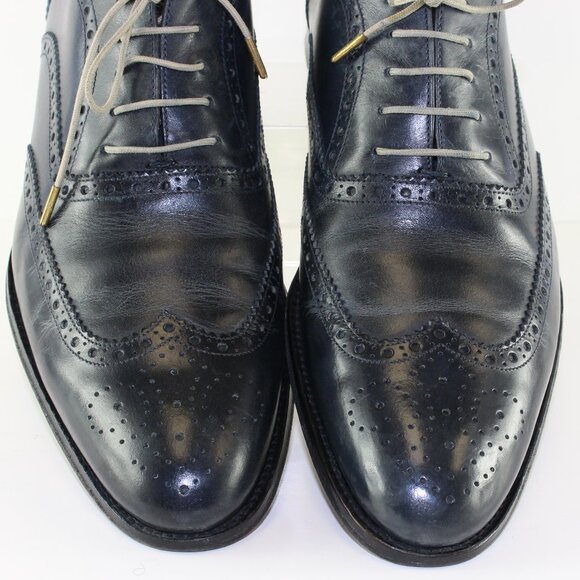 To Boot Adam Derrick Blue Leather Oxford Shoes Mens (US 10/EU 43.5) - Picture 6 of 10